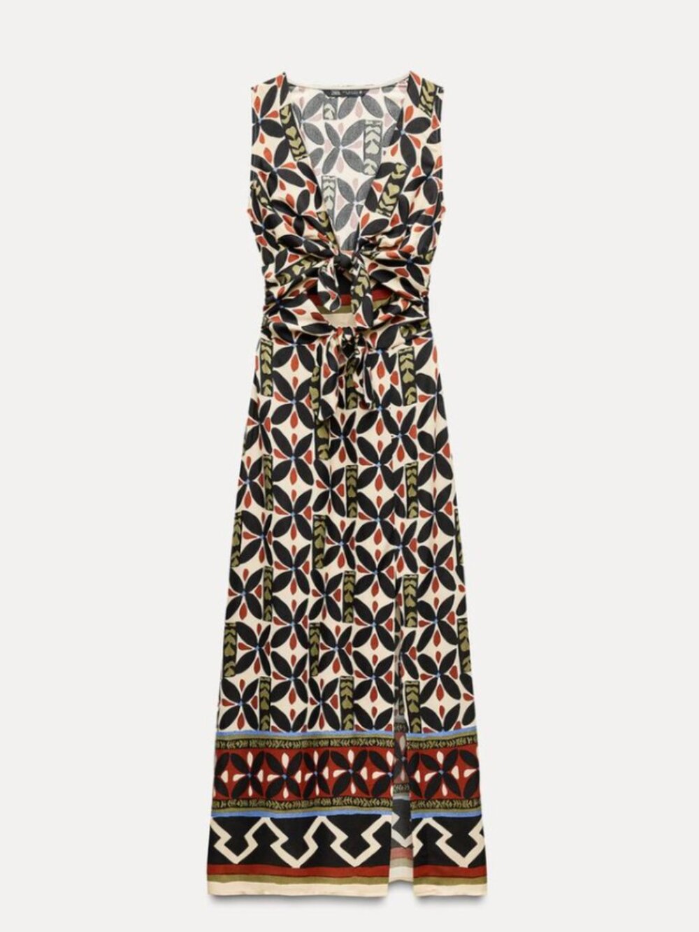 NWT Zara Printed Cut Out Midi Dress Large